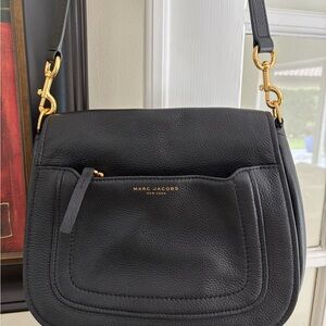 Marc Jacobs Black Shoulder Bag with Gold Accents